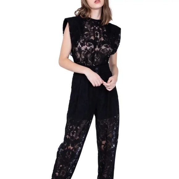 Sabina Musayev Black Velvet and Lace Arabella Top - Picture 3 of 9